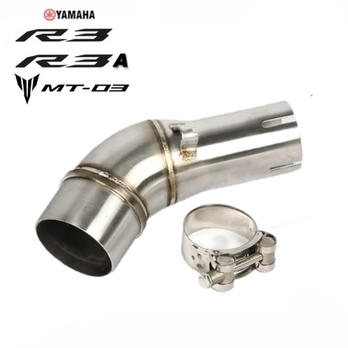 CODO DE ACOPLE DE ESCAPE PARA YAMAHA R3, R3A Y MT-03