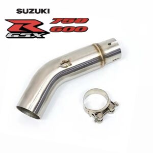 CODO DE ACOPLE DE ESCAPE PARA SUZUKI GSX-R 750 - 600 2011+🔥 Codo conector de acero inoxidable para acoplar escapes deportivos de entrada de 51 mm (escapes universales). Compatible con: Suzuki GSX-R 750 2011+ Suzuki GSX-R 600 2011+ Incluye abrazadera. Este codo de acople de escape proporciona una solución eficiente y duradera para mejorar el rendimiento de tu motocicleta, asegurando una instalación segura y ajustada para una experiencia de conducción óptima.