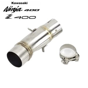 CODO DE ACOPLE DE ESCAPE PARA KAWASAKI NINJA 400 Y Z400🔥 Codo conector de acero inoxidable para acoplar escapes deportivos de entrada de 51 mm (escapes universales). Compatible con: Kawasaki Ninja 400 Kawasaki Z 400 Incluye abrazadera. Este codo de acople de escape proporciona una solución eficiente y duradera para mejorar el rendimiento de tu motocicleta, asegurando una instalación segura y ajustada para una experiencia de conducción óptima.