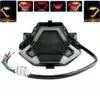 Foco Integrado LED para Yamaha R3, R3A, MT-03, y MT-07 (2013 - 2017) 🔥 Este foco LED ahumado cuenta con 108 luces LED, incluyendo señales de dirección secuenciales, ofreciendo un diseño futurista y deportivo que complementa la estética de las motocicletas. El parpadeo secuencial mejora la visibilidad y asegura mayor atención comparado con las luces tradicionales. Características: Material: 108 perlas SMD de alto brillo, carcasa de plástico ABS de alta resistencia. Fuente de luz: LED. Voltaje de entrada: 12V. Carcasa: Color negro. Lentes: Ahumadas. Impermeabilidad: IPX5. Este foco LED es altamente eficiente, resistente a bajas temperaturas, con bajo consumo de energía, ofreciendo durabilidad y ahorro energético superior. Ideal para mejorar la visibilidad y la apariencia de tu motocicleta. Compatible con: Yamaha R3, R3A, MT-03, MT-07 (2013 - 2017). Conexiones: Negro: Polo negativo. Rojo: Luces de conducción. Verde: Luz de freno (intermitente continuo). Azul: Señal de giro izquierda. Azul: Señal de giro derecha.
