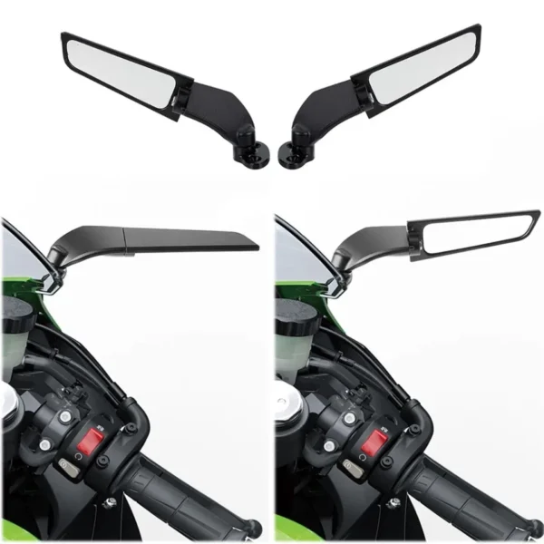 ESPEJO TIPO ALERÓN PARA MOTOS DEPORTIVAS🔥 Mejora la estética y aerodinámica de tu moto con estos espejos tipo alerón diseñados para motos deportivas. Fabricados con materiales de alta calidad, ofrecen un diseño moderno y funcional que se adapta a cualquier moto deportiva, brindando un estilo único y mejorando la visibilidad. Incluye: Pernos de instalación. Gomas de amortiguación. Llave Allen. Estos espejos tipo alerón son la elección perfecta para motociclistas que buscan combinar estilo y funcionalidad en sus motos deportivas.
