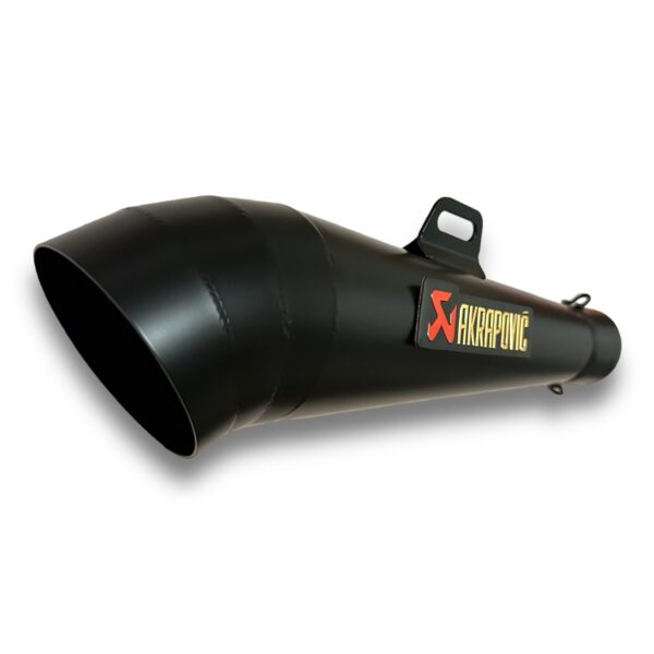 TUBO DE ESCAPE TIPO AKRAPOVIC DELGADO NEGRO 🔥 ¿Para qué sirve un escape de moto? Un escape deportivo sirve para que otros conductores puedan notar nuestra presencia en la carretera gracias al sonido perceptible que produce. Además, algunos escapes tienen un diseño deportivo que le da un aspecto más atractivo a la motocicleta. Especificaciones Largo: 38,5cm Entrada: 51mm con reductor hasta 35mm Cuenta con Pernos y resortes de fijación Acople reductor DB-Killer (Reductor de sonido desmontable)