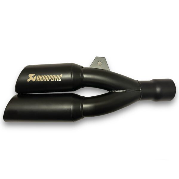 TUBO DE ESCAPE AAA AKRAPOVIC DOBLE SALIDA NEGRO