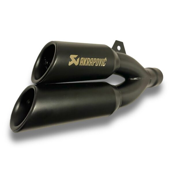 TUBO DE ESCAPE AAA AKRAPOVIC DOBLE SALIDA NEGRO