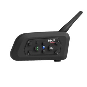 INTERCOMUNICADOR EJAES V6 PRO🔥 El intercomunicador EJAES V6 Pro es un auricular Bluetooth de largo alcance diseñado específicamente para motociclistas. Este dispositivo destaca por su rendimiento excepcional en un formato compacto, permitiendo llamadas manos libres, música estéreo, direcciones de GPS por Bluetooth y conversaciones en dúplex completo con otros ciclistas. Es capaz de enlazarse con hasta 6 intercomunicadores, facilitando la comunicación en grupo. Parámetros: Bluetooth: 5.1 Soporte: Reducción de ruido CVC, sonido 3D Codificación de audio: SBC y AAC Distancia de intercomunicación: Hasta 800 metros Distancia de auriculares: 10 metros Batería: 3,7 V / 850 mAh Carga: DC5V/1A, tiempo de carga: 3 horas Tiempo de intercomunicación: 18 horas Tiempo de música: 25 horas Tiempo en espera: 260 horas Impermeabilidad: IP65 Temperatura de funcionamiento: -10~50℃ El intercomunicador EJAES V6 Pro redefine la comunicación en motocicletas, combinando tecnología avanzada con un diseño compacto para ofrecer una experiencia de conducción conectada y segura.
