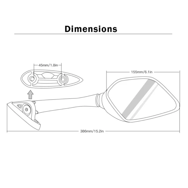 Espejos Deportivos Largos para Carenado  Mejora la estética y seguridad de tu moto con estos espejos largos para carenado, diseñados para un estilo deportivo. Detalles: Material Duradero: Hechos de plástico ABS de alta resistencia, garantizando durabilidad y resistencia al uso diario. Cristales Convexos: Proporcionan una mayor claridad y un campo de visión más amplio, aumentando la seguridad al conducir. Ajustables a 360 Grados: Ofrecen flexibilidad para ajustar el ángulo de visión según tus necesidades. Estos espejos combinan estilo y funcionalidad, siendo una excelente opción para personalizar y mejorar tu experiencia de conducción.