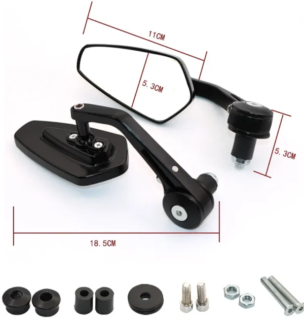 ESPEJO DE MOTO PARA PUÑOS ANTIRREFLEJOS 🔥 Descripción: Espejo para manillar de moto con carcasa metálica, diseñado específicamente para motos naked. Este espejo deportivo cuenta con un tratamiento antirreflejo, garantizando una visión clara y segura en cualquier condición de luz. Producto de alta calidad presentado en caja. Características: Diseño deportivo ideal para motos naked. Tratamiento antirreflejo en el espejo para mayor seguridad. Carcasa metálica resistente. Compatible con la mayoría de los manillares de moto. Producto de alta calidad en empaque original.