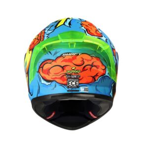 CASCO PARA MOTO SHAFT SH-526SP DESTROYED🔥 El casco integral de moto de la marca Shaft, modelo SH-526SP, ofrece un diseño avanzado y características innovadoras para brindar a los motociclistas una experiencia de conducción segura y cómoda. Detalles: Marca: Shaft Modelo: SH-526SP Carcasa de ABS: Fabricada con termoplástico de alta resistencia que proporciona una protección sólida. Tecnología SAT: Interior equipado con la Tecnología de Absorción de Impactos para una absorción eficiente de impactos. Tapizado de lujo: Tela 100% de poliéster con propiedades antibacterianas, ofreciendo comodidad y ajuste excepcionales. Cubre barbilla de tela: Ayuda a impedir el ingreso de viento al interior del casco. Peso: 1.450 gramos (+- 50 gramos), garantizando protección sin comprometer la comodidad. Visor de policarbonato: Con protección UV y resistente a rayaduras para una visión clara y protegida. Ventilaciones: Frontales y superiores ajustables para una circulación de aire personalizada. Salidas posteriores fijas: Permiten la evacuación eficiente del aire al interior del casco. Sistema de broche micrométrico ajustable: Asegura un cierre seguro y un ajuste personalizado. Tamaño de coraza único: Diseñado para adaptarse a todas las tallas. Sistema de intercomunicador: Listo para integrar un sistema de intercomunicador para una experiencia de conducción conectada. Compatible con Pinlock 30: Permite la integración del Pinlock 30 (no incluido) para mantener una visión clara en condiciones de humedad. Certificaciones de seguridad: Cumple con la norma europea ECE-R 2205 y la colombiana RES1080, cumpliendo con estándares de seguridad reconocidos internacionalmente. El casco SH-526SP de Shaft es un ejemplo de innovación y calidad, proporcionando a los motociclistas una protección confiable y estilo excepcional en cada viaje. Cuenta con: Funda protectora Alerón trasero