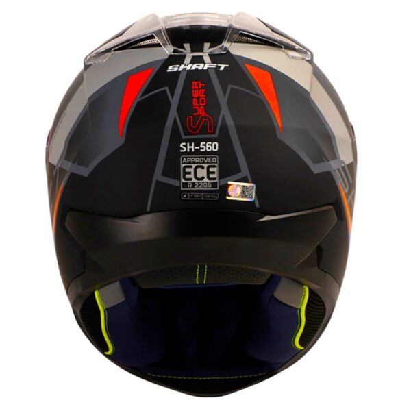 CASCO SHAFT SH-560 SUPER SPORT🔥 El casco SH-560 de la marca Shaft es un casco integral que combina seguridad y comodidad para los motociclistas. Detalles: Carcasa de ABS: Fabricada con termoplástico de alta resistencia, proporciona una protección sólida en caso de impacto. Tecnología SAT: El interior del casco está equipado con la tecnología de absorción de impactos para una protección efectiva durante la conducción. Tapizado de lujo: Fabricado en tela 100% de poliéster con propiedades antibacterianas, ofrece una mayor comodidad y ajuste para el usuario. Cubre barbilla de tela: Ayuda a impedir el ingreso de viento al interior del casco, proporcionando una experiencia de conducción más cómoda. Visor de policarbonato: Con protección UV y resistente a rayaduras, ofrece una visión clara y protegida durante la conducción. Sistema de ventilación superior Airbooster Technology: El aire se extrae de las tomas de aire frontales y es conducido de forma forzada hacia las zonas más críticas del casco, proporcionando una ventilación óptima y evitando la dispersión del aire. Sistema de broche micrométrico ajustable: Asegura un cierre seguro y un ajuste personalizado para cada usuario. Tamaños de coraza: Disponible en dos tamaños de coraza para adaptarse mejor a diferentes tamaños de cabeza. Compatible con Pinlock 30: Permite la integración del Pinlock 30 (no incluido) para mantener una visión clara en condiciones de humedad. Certificaciones de seguridad: Cumple con la norma europea ECE-R 2205 y decreto Supremo N° 231, de 2000 del Ministerio de Transportes y Telecomunicaciones de Chile. Este casco integral de la marca Shaft cumple con los más altos estándares de seguridad y comodidad, siendo una opción confiable para los motociclistas en sus viajes. Cuenta con: Funda protectora