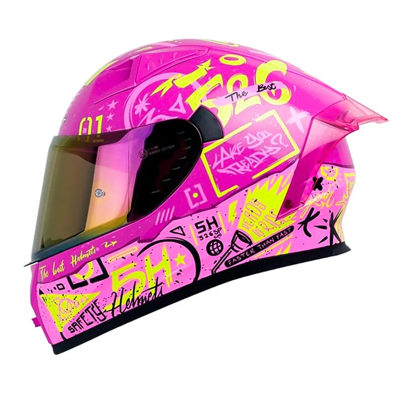 CASCO PARA MOTO SHAFT SH-526SP EVO MOTION ROSA + MICA TRANSPARENTE DE REGALO