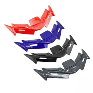 ALERÓN FRONTAL O WINGLET PARA YAMAHA R15 V4🔥 Descripción: Transforma la apariencia de tu Yamaha R15 V4 con este alerón frontal o winglet. Diseñado para añadir un toque deportivo y agresivo, es ideal para quienes buscan destacar en la carretera. Compatibles con: Yamaha R15 V4 Honda CBR300 ¡Y más! (Se pueden adaptar a otros modelos) Este alerón frontal es el complemento perfecto para realzar el estilo de tu motocicleta.