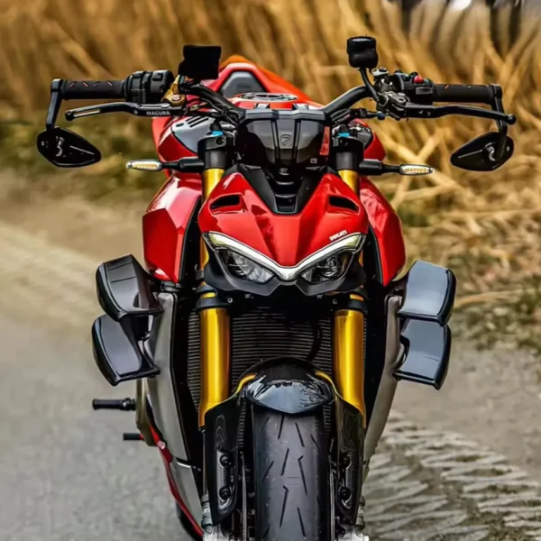 ESPEJO DE MOTO PARA PUÑOS ANTIRREFLEJOS 🔥 Descripción: Espejo para manillar de moto con carcasa metálica, diseñado específicamente para motos naked. Este espejo deportivo cuenta con un tratamiento antirreflejo, garantizando una visión clara y segura en cualquier condición de luz. Producto de alta calidad presentado en caja. Características: Diseño deportivo ideal para motos naked. Tratamiento antirreflejo en el espejo para mayor seguridad. Carcasa metálica resistente. Compatible con la mayoría de los manillares de moto. Producto de alta calidad en empaque original.