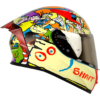 CASCO INTEGRAL 526SP EVO ED HEADS + VISOR TRANSPARENTE DE REGALO. EDICIÓN LIMITADA El casco SH-526SP Evo de la marca Shaft es una edición limitada en colaboración con Cartoon Network, diseñada para los entusiastas de la animación que buscan estilo y seguridad en la carretera.