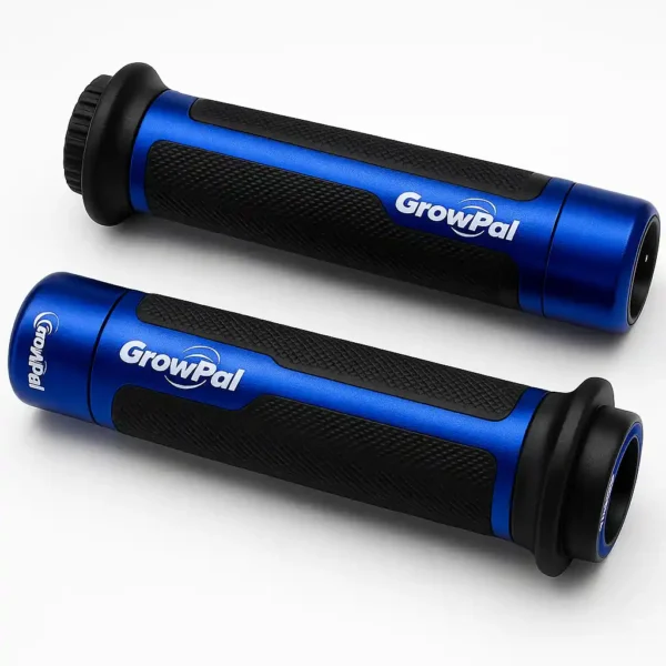 PUÑOS GROWPAL / BARRACUDA PARA MANILLAR DE MOTO Dale un nuevo look y mejor agarre a tu moto con estos puños Growpal o Barracuda, diseñados para brindar estilo, durabilidad y comodidad en cada trayecto. Ideales para quienes buscan una mejora estética sin perder funcionalidad. Características: • Fabricados en aluminio resistente y goma antideslizante • Compatibles con manillares de 22 mm (7/8 pulgadas) • Incluyen 4 adaptadores para distintos sistemas de piola • El puño derecho viene con carril para acelerador Disponibles en colores: Rojo, Plateado, Azul, Verde, Dorado y Negro. Con estos puños no solo mejorarás el control y confort al conducir, sino que además tu moto lucirá con un toque más deportivo y personalizado.